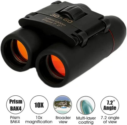 Compact 30X60 Binoculars, Lightweight Foldable