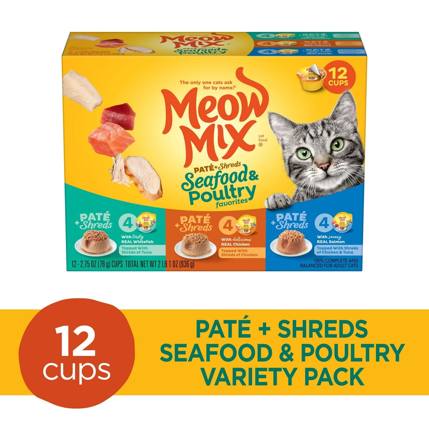 Pate Toppers Cat Food Variety Pack, 12 Cups