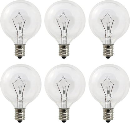 Wax Warmer Bulbs 6 Pack, G50 25 Watt