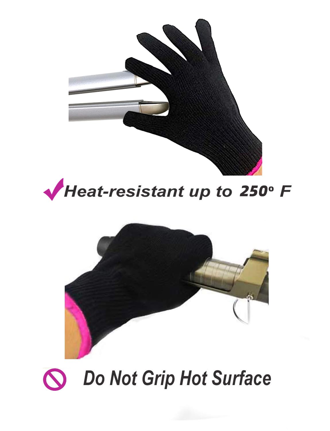 2 Heat-Resistant Gloves for Curling & Styling Tools