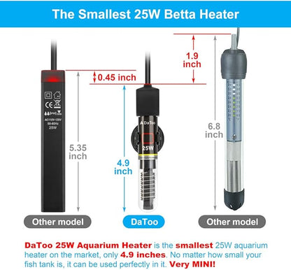 25W Mini Aquarium Heater for 1-5 Gallon Tanks