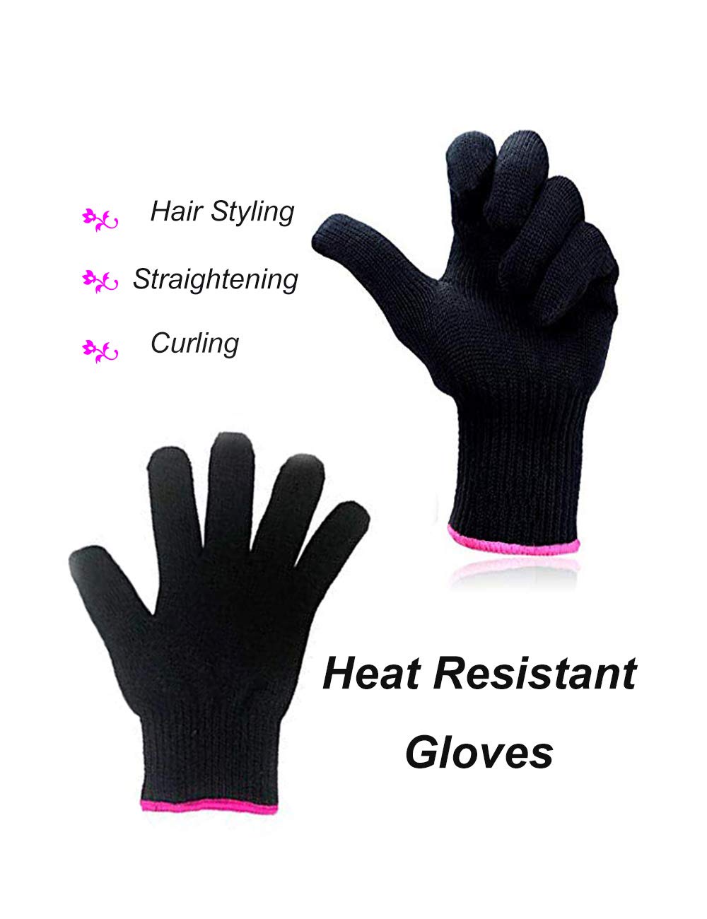 2 Heat-Resistant Gloves for Curling & Styling Tools