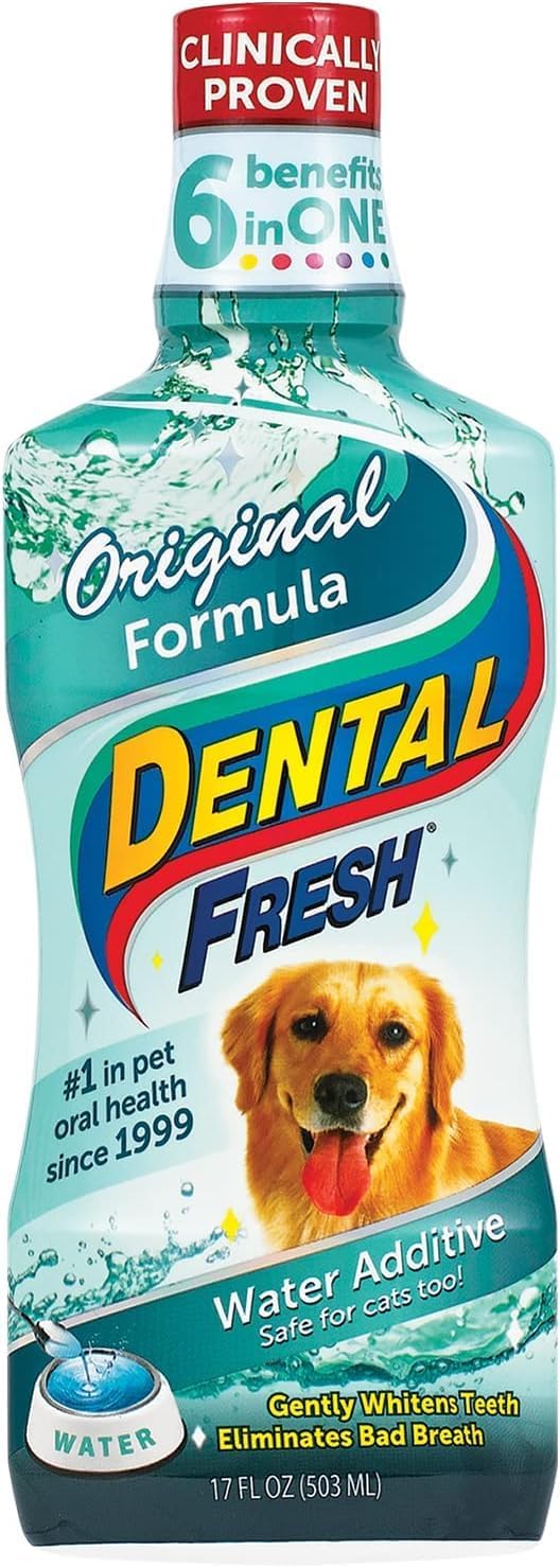 Dental Fresh Water Additive for Dogs, 17 Oz, Bad Breath Solution