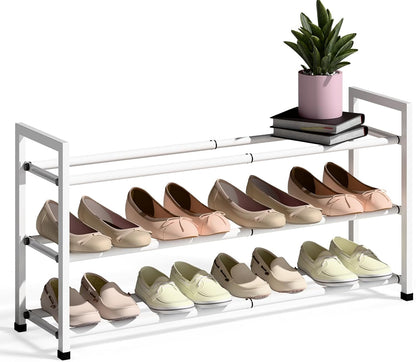 Bumusty 3-Tier Expandable Shoe Rack, Adjustable