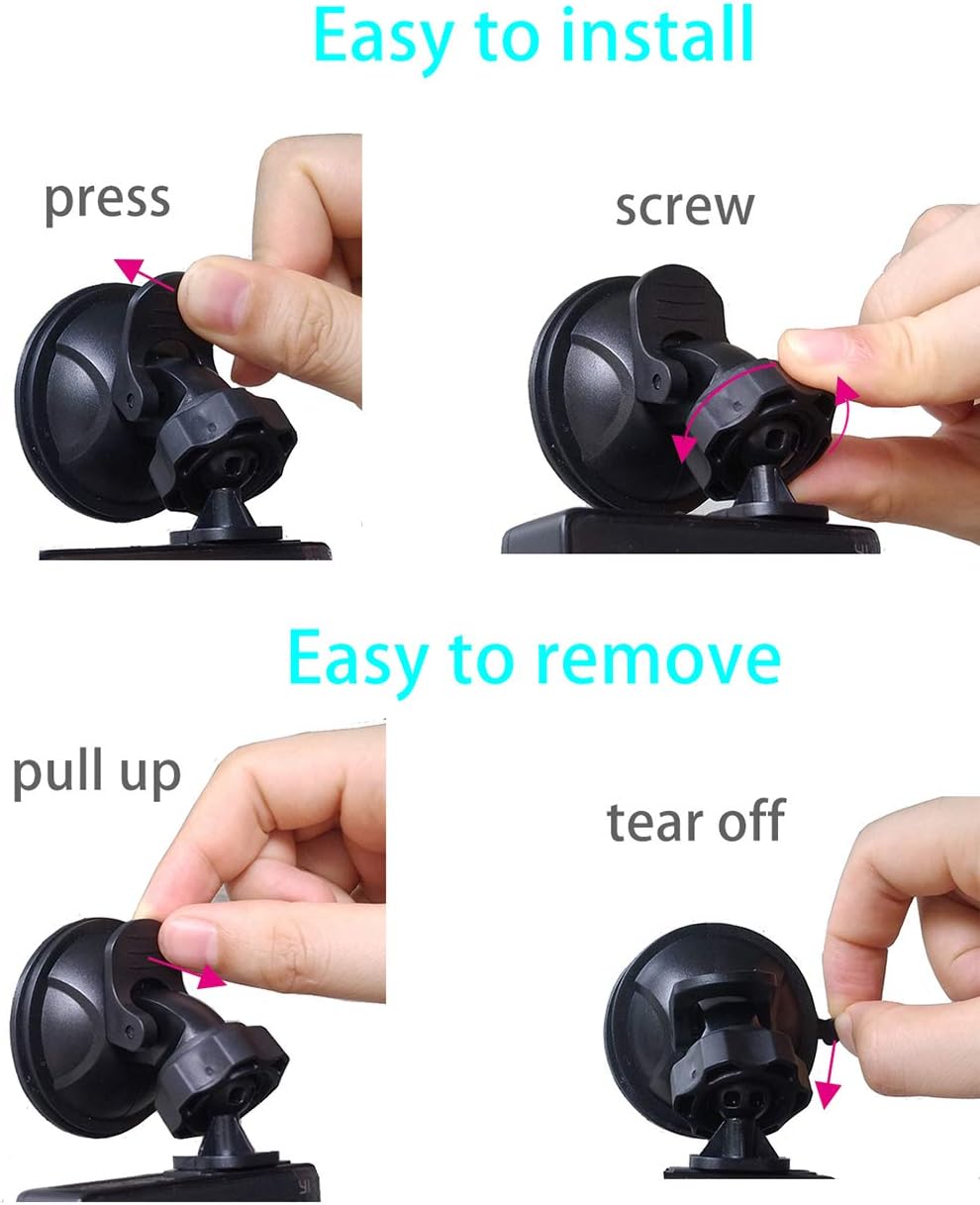 Dash Cam Suction Cup Mount, Screw-Connect