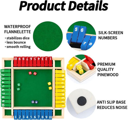 Nicecho Shut The Box Dice Game, 2-4 Player