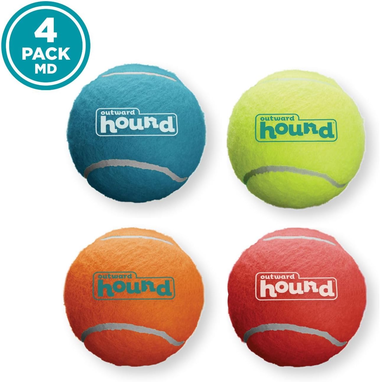 Outward Hound Squeaker Ballz Fetch Dog Toy, Medium - 4 Pack