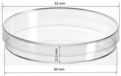 Polystyrene Petri Dishes, 60mm, 26-Pack