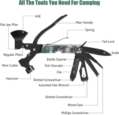 16-in-1 Multitool Camping Gear for Men