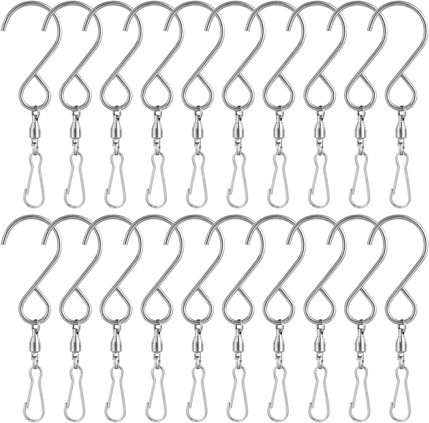 20 Pack Swivel Hooks Clips, Hanging Wind Spinners