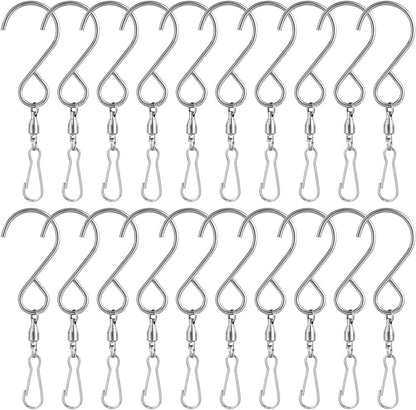 20 Pack Swivel Hooks Clips, Hanging Wind Spinners