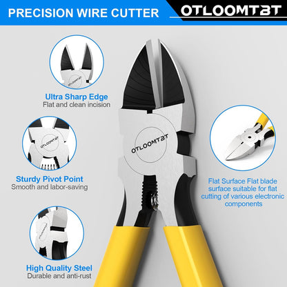 2PCS Heavy Duty Wire Cutters, 6/5" Carbide Steel Pliers