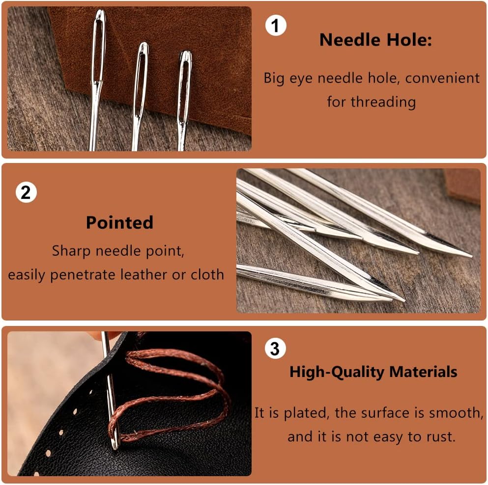 20-Piece Heavy Duty Leather Sewing Needle Kit