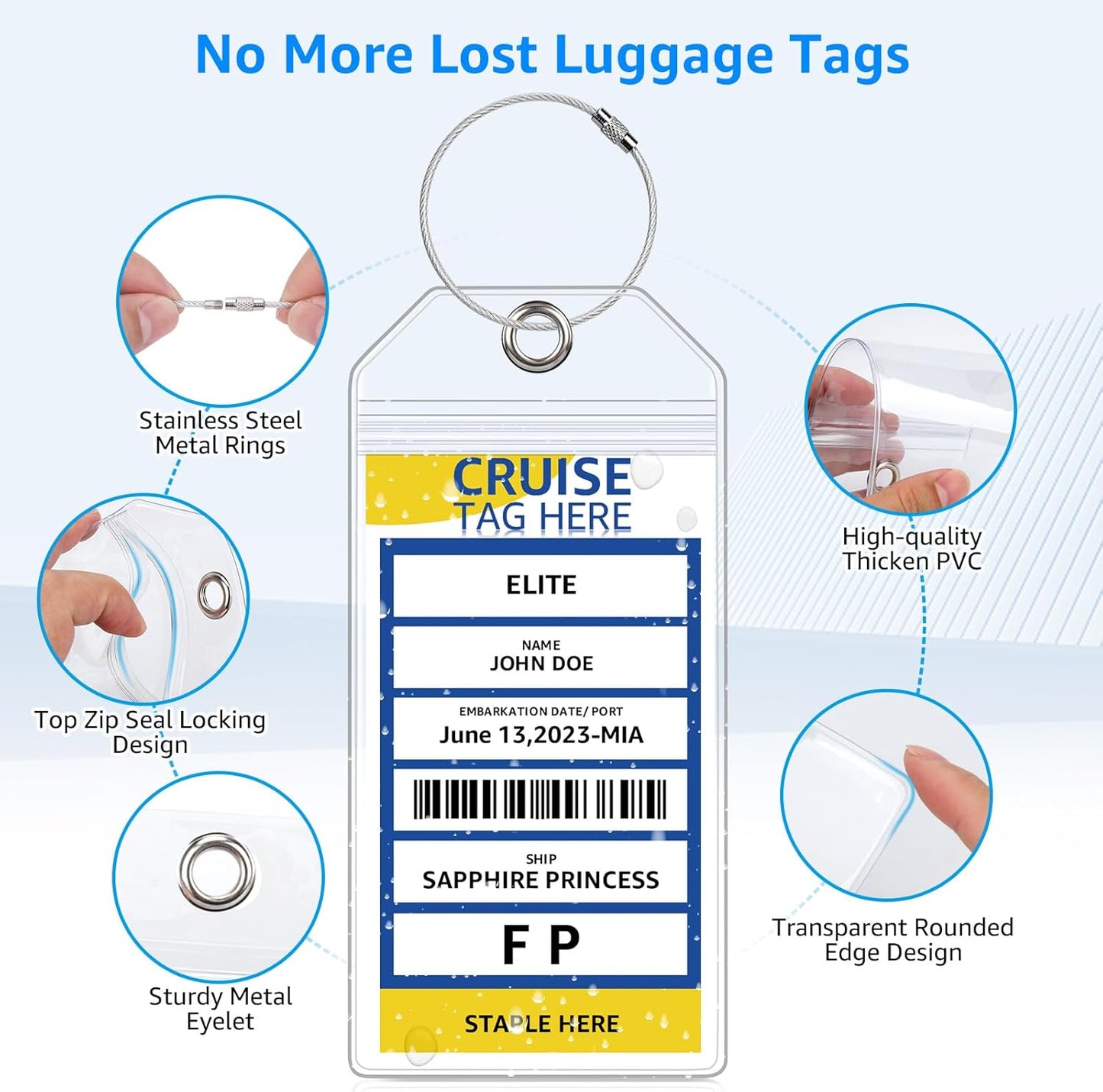 5-Pack Cruise Luggage Tag Holders