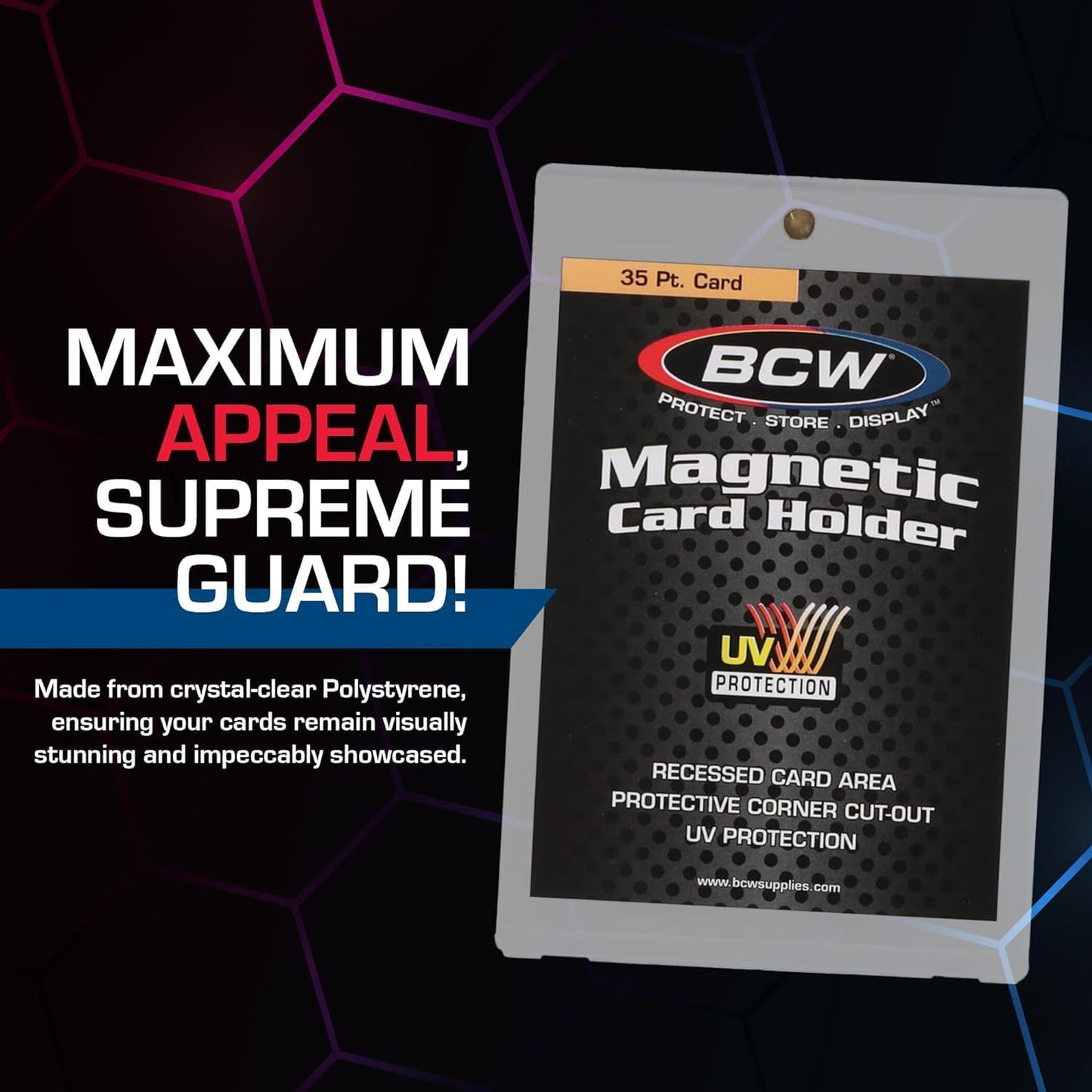 BCW 35 PT Magnetic Card Holder, 40-Pack with Gold Magnet