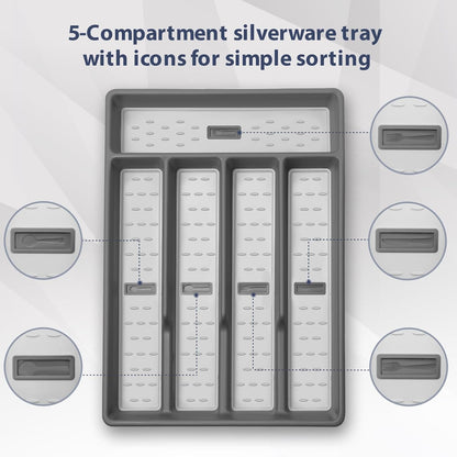 Silverware Organizer with Cutlery Icons