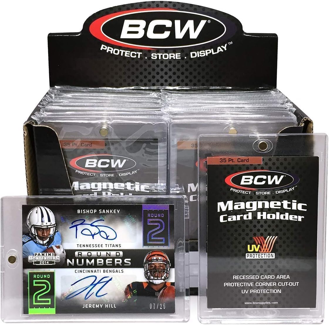 BCW 35 PT Magnetic Card Holder, 40-Pack with Gold Magnet