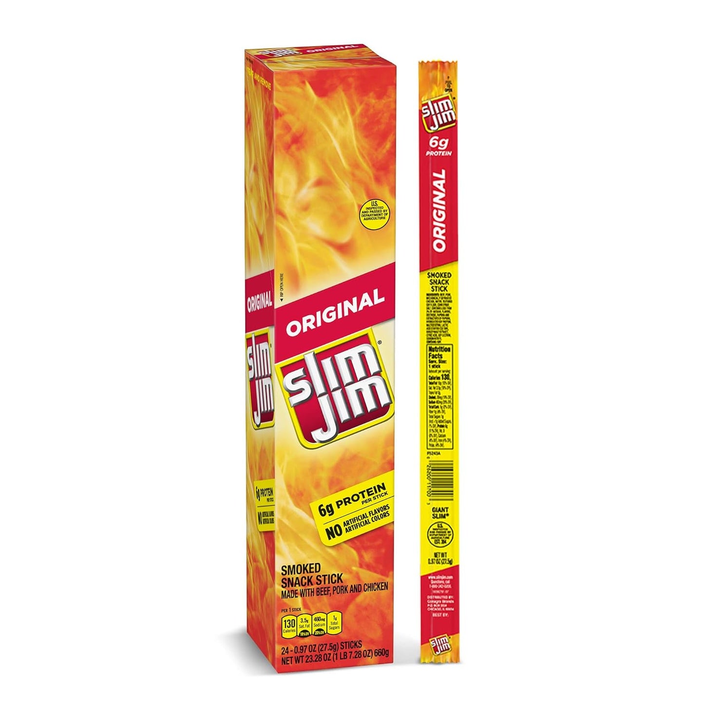 Slim Jim Original Meat Sticks, 24 Count