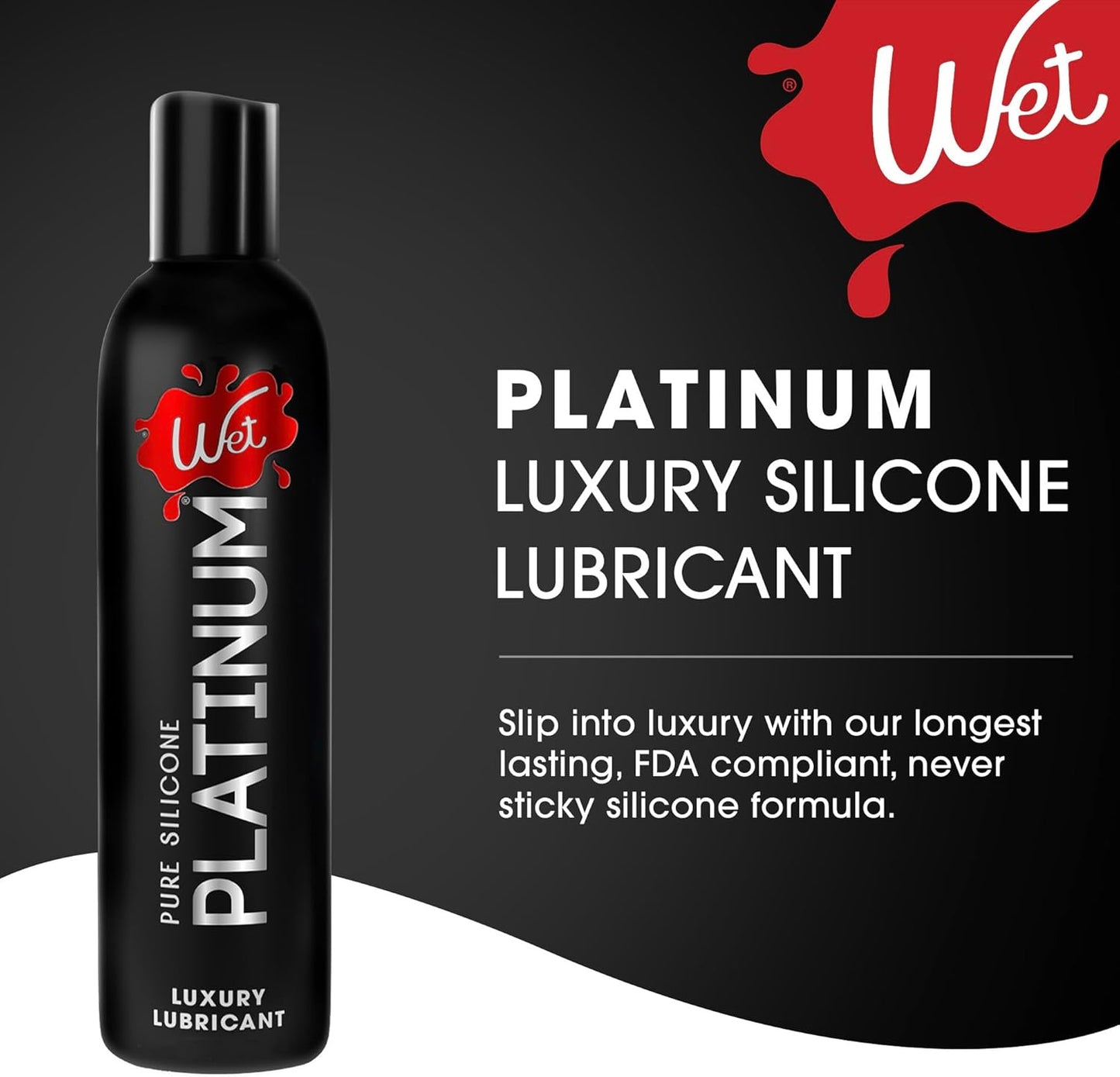 Wet Platinum Silicone Lube, 4.2 Fl Oz, Long-Lasting Lubricant