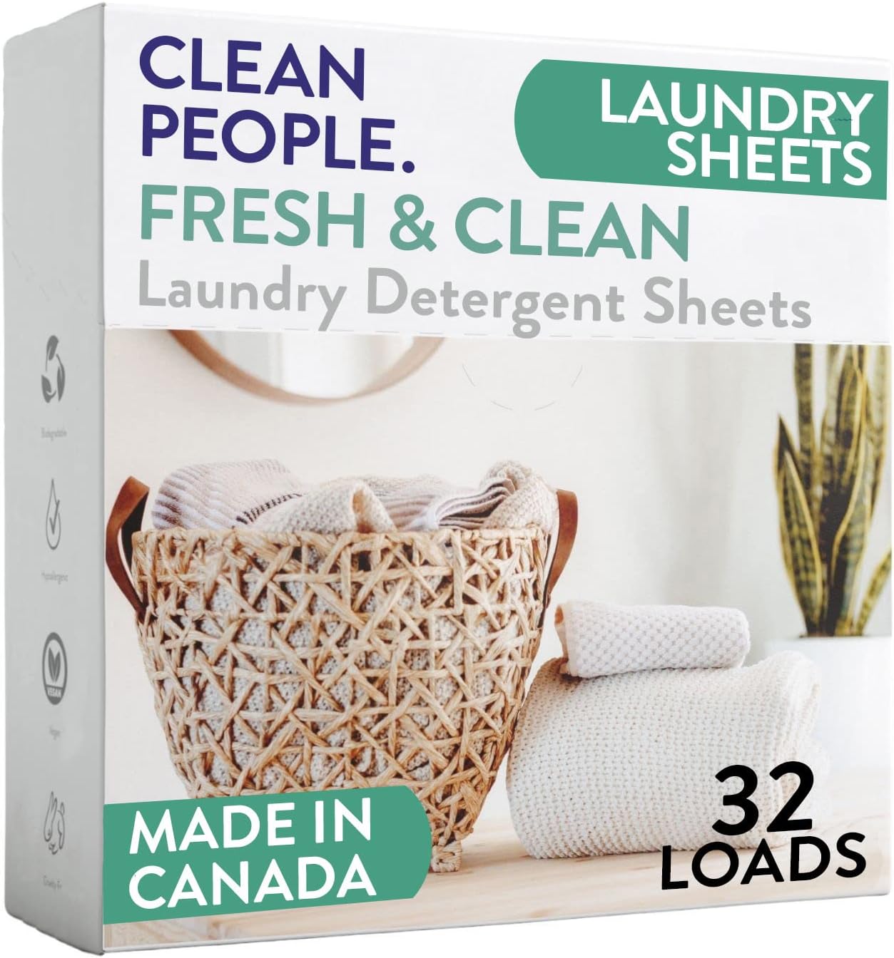 Clean People Laundry Detergent Sheets, Hypoallergenic, Eco-Friendly