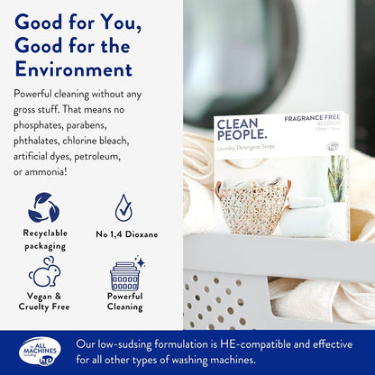 Clean People Laundry Detergent Sheets, Hypoallergenic, Eco-Friendly