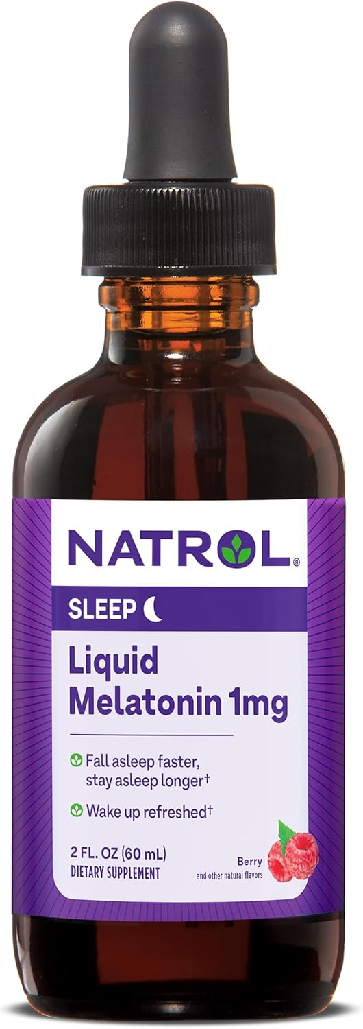 Liquid Melatonin 1mg Berry Sleep Supplement, 2oz