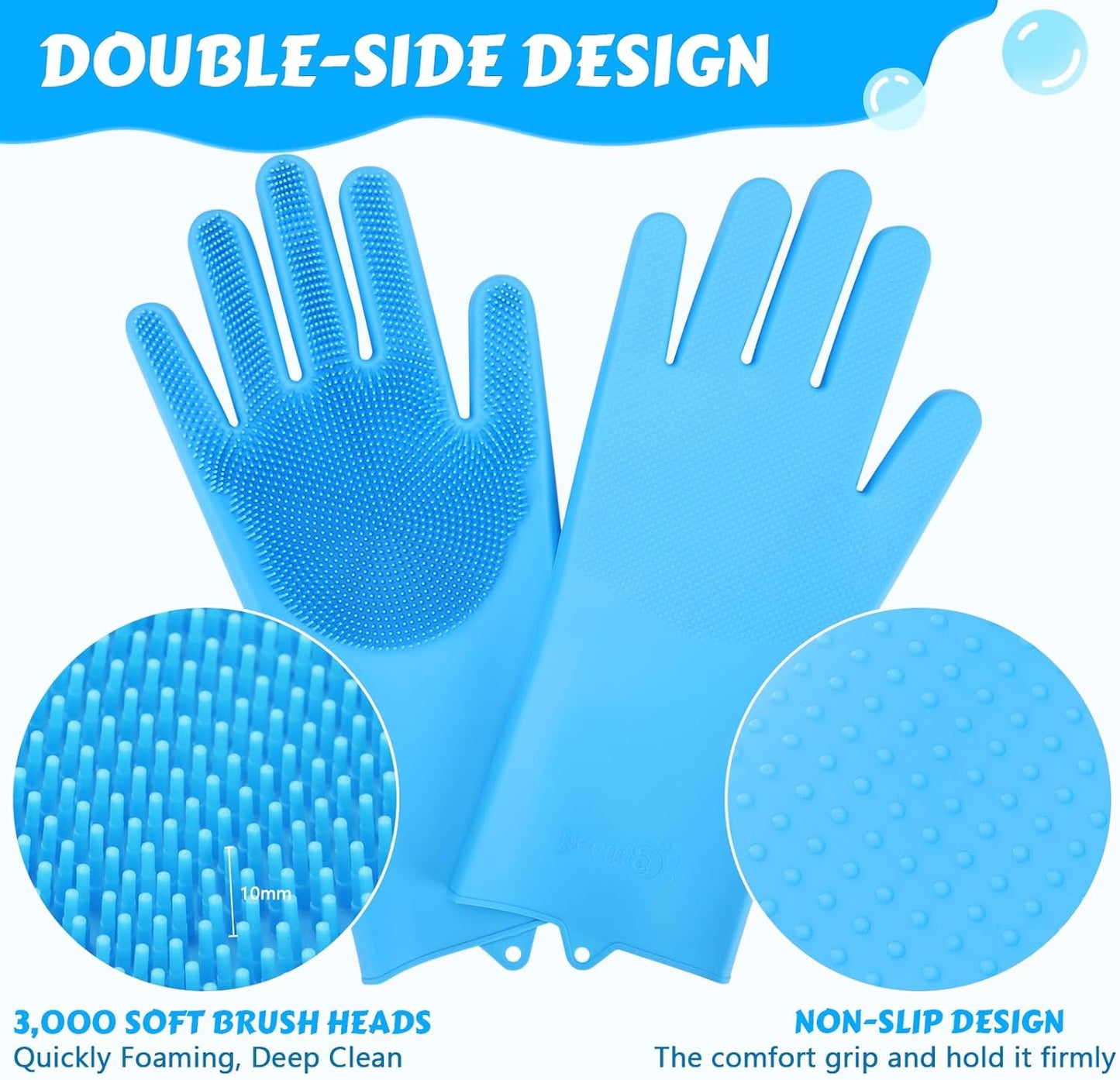 Heat-Resistant Pet Grooming Gloves – Silicone Design for Bathing Dogs and Cats