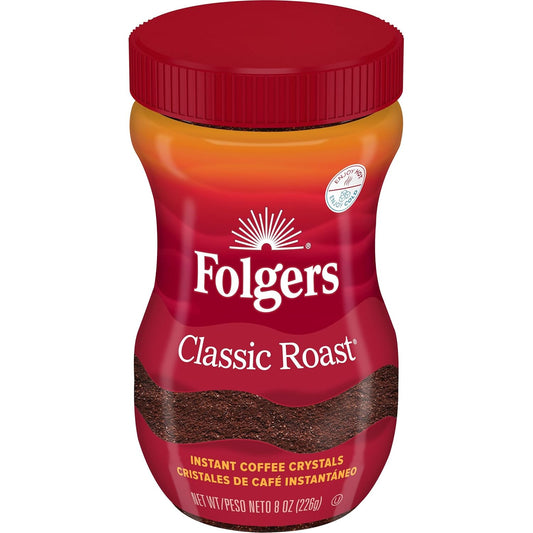 Folgers Classic Roast Instant Coffee, 8 oz