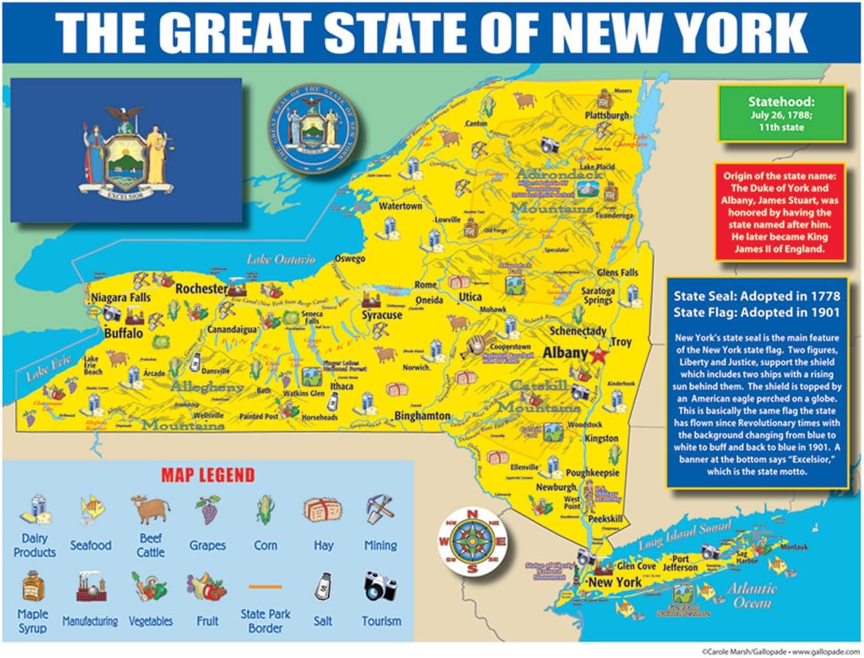 Publishing Group New York State Map - Pack of 30