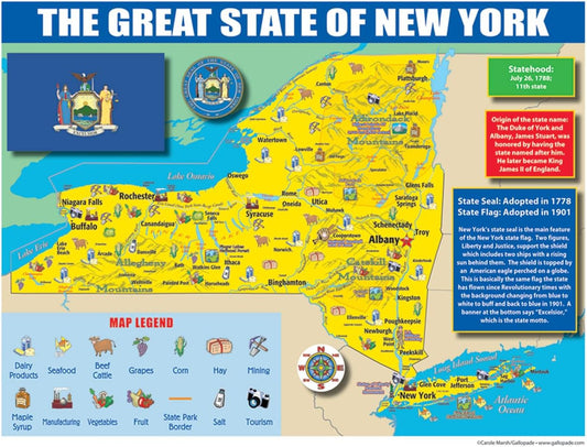 Publishing Group New York State Map - Pack of 30