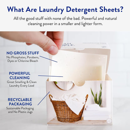 Clean People Laundry Detergent Sheets, Hypoallergenic, Eco-Friendly