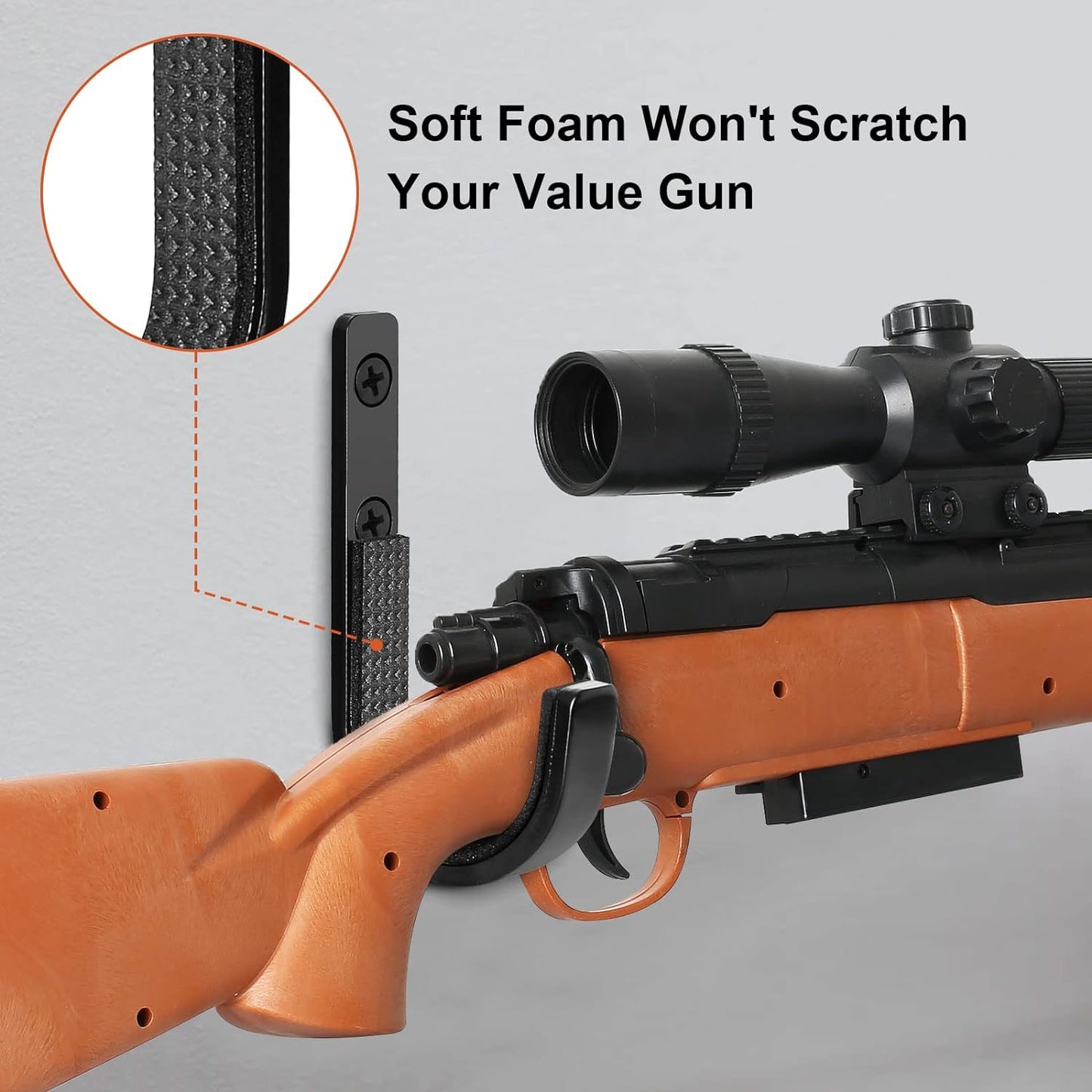 Gun Rack Hooks, Wall Mount Soft Padding