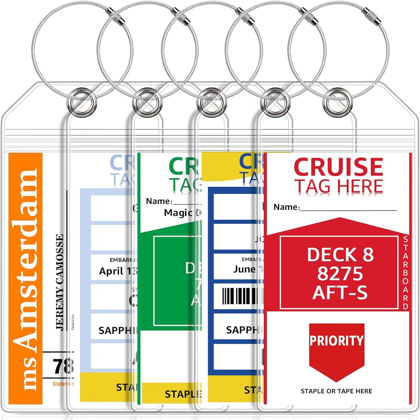 5-Pack Cruise Luggage Tag Holders