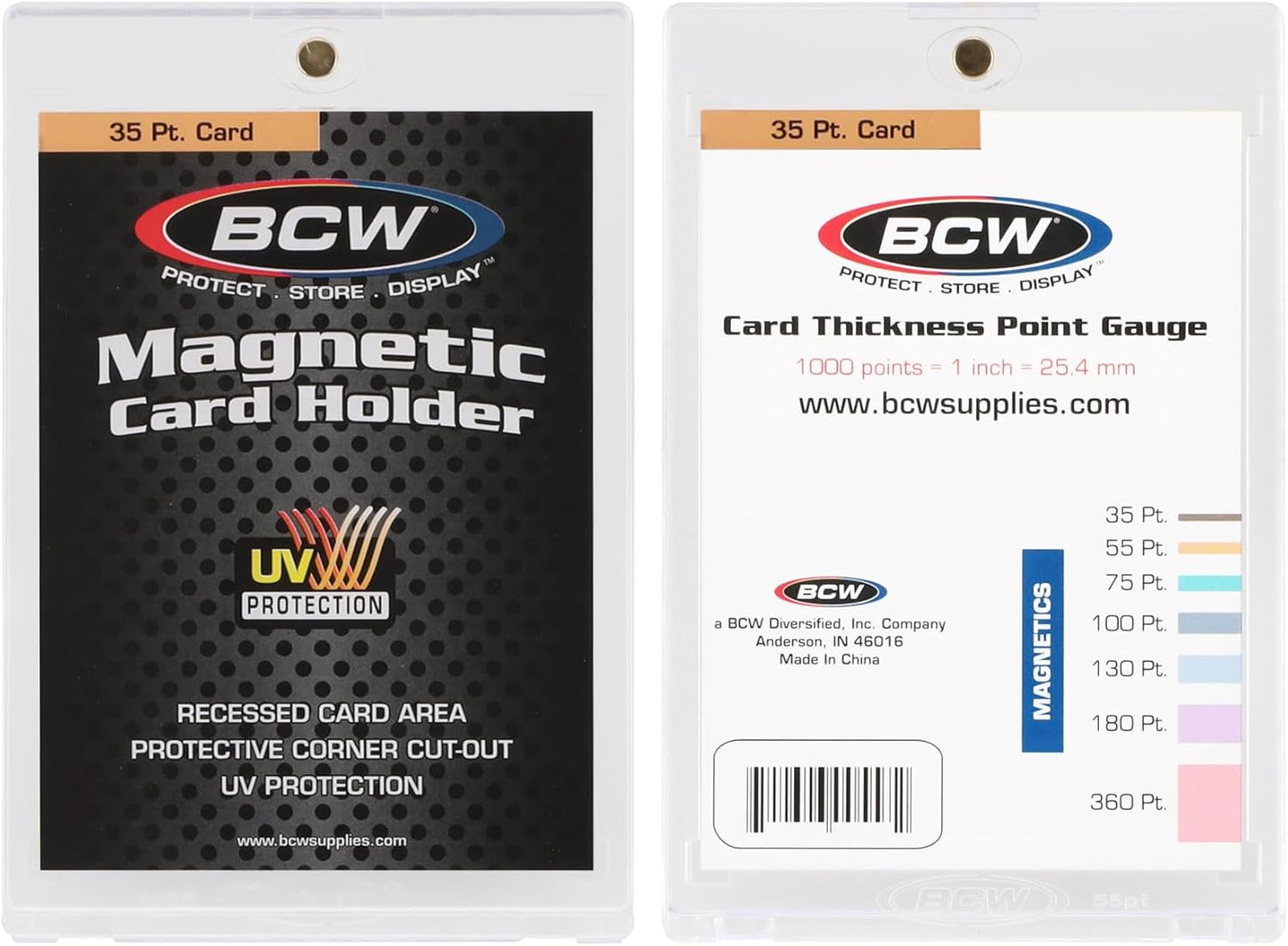 BCW 35 PT Magnetic Card Holder, 40-Pack with Gold Magnet