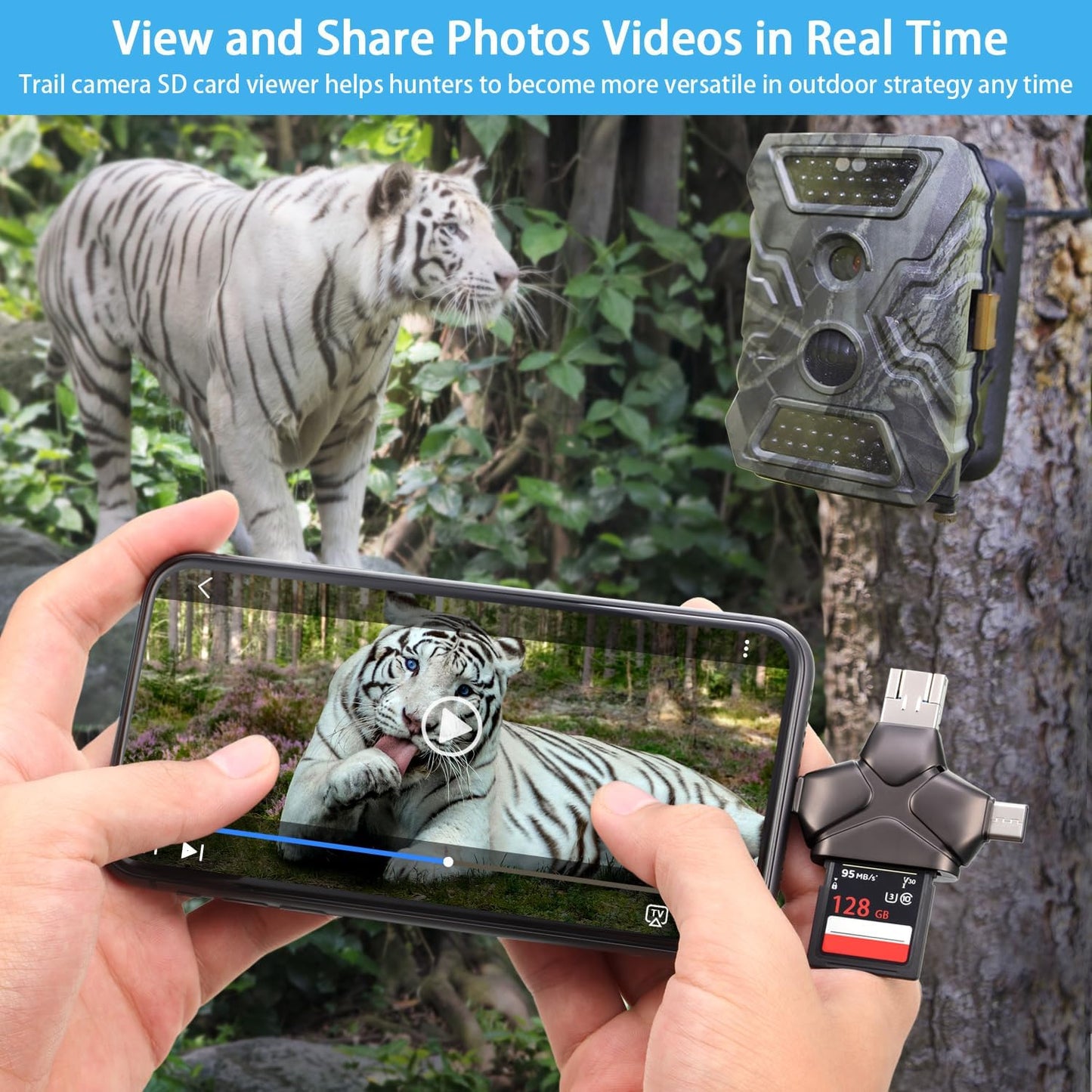 Trail Camera Viewer & Memory Card Reader for Android/Type C