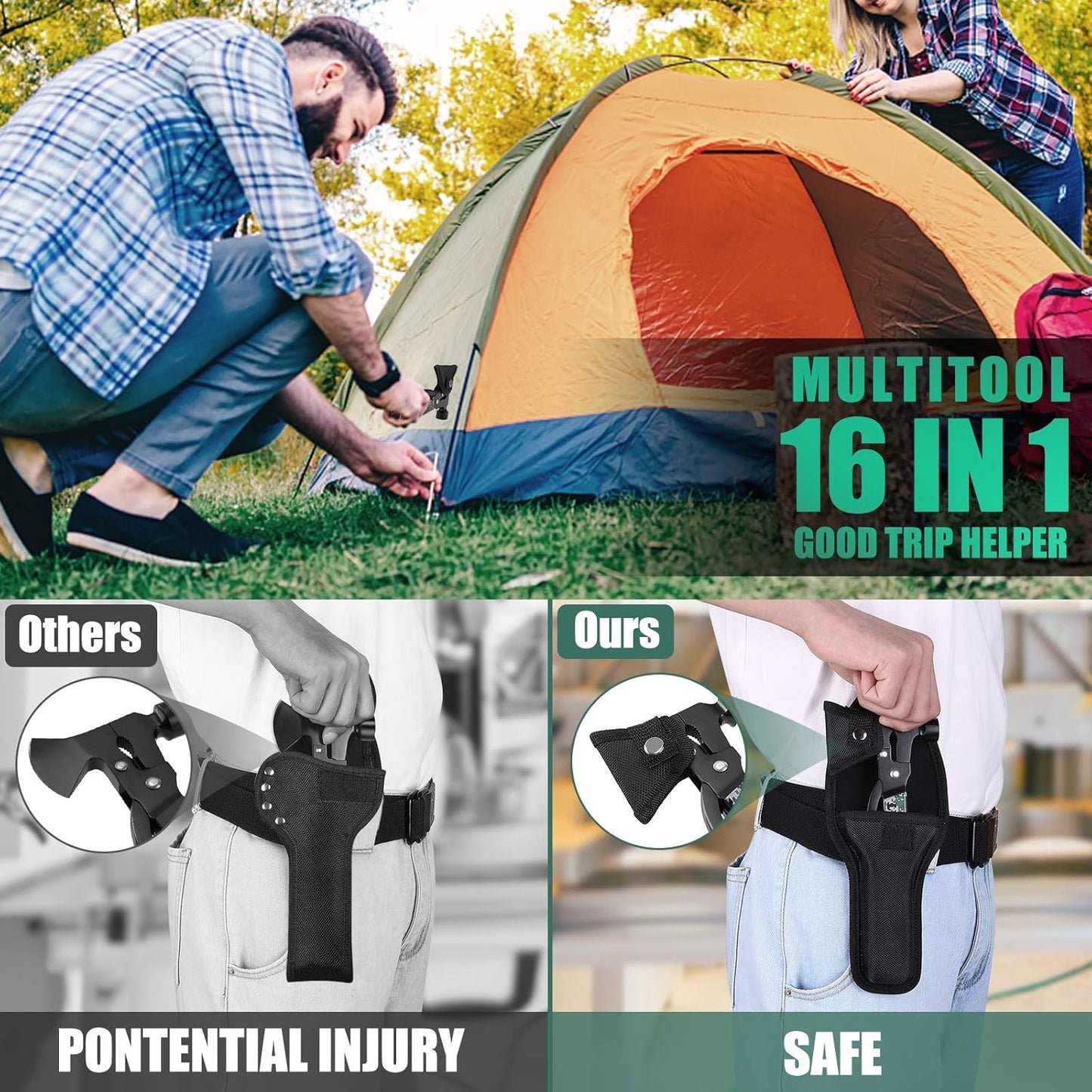 16-in-1 Multitool Camping Gear for Men