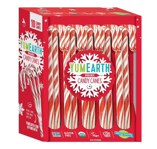 YumEarth Organic Peppermint Candy Canes, 10 Count