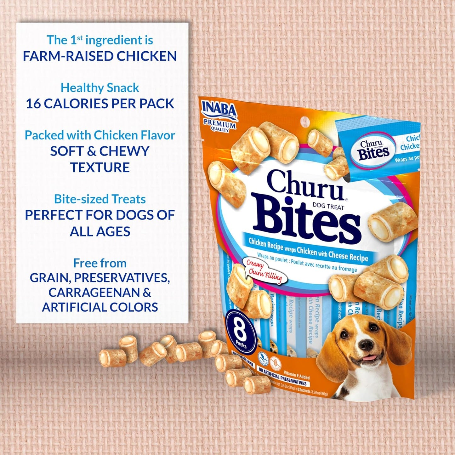 INABA Churu Bites Dog Treat, Grain-Free