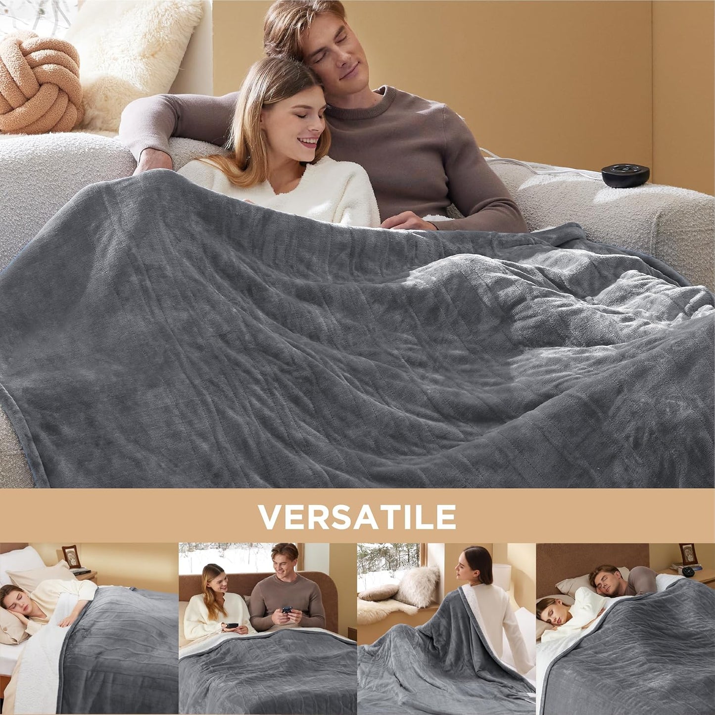 84" x 90" Heated Blanket, Dual Controllers