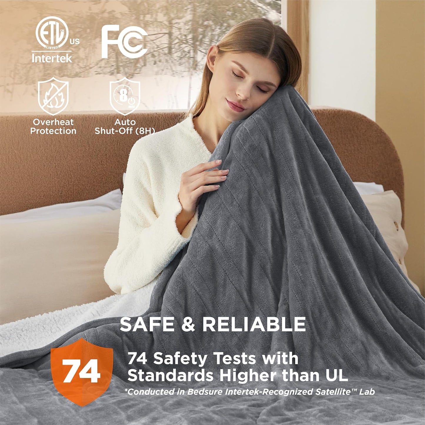 84" x 90" Heated Blanket, Dual Controllers